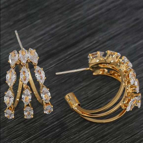 💛18K gold plated bling earrings - Picture 5 of 5